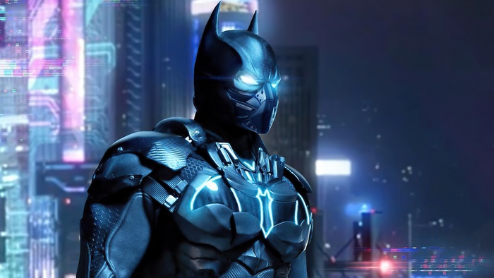 Batman from DC Comics in Cyberpunk City 4K