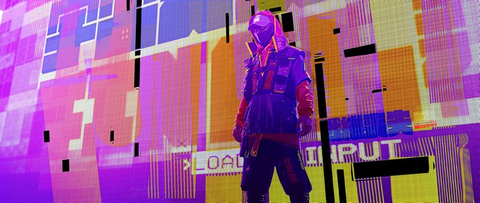 Sci-Fi Man in Futuristic Cityscape