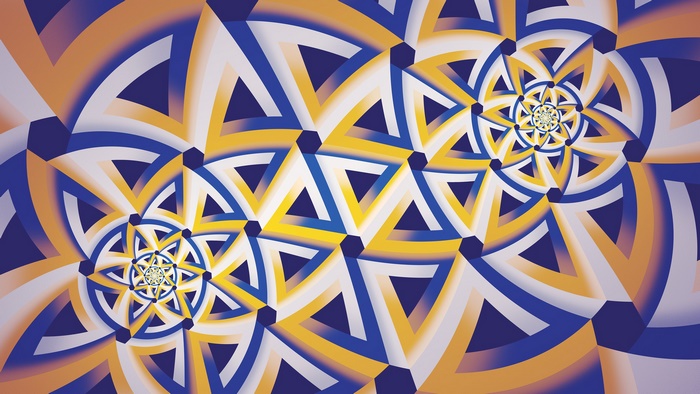 Abstract Fractal Pattern with Triangles and Hexagons