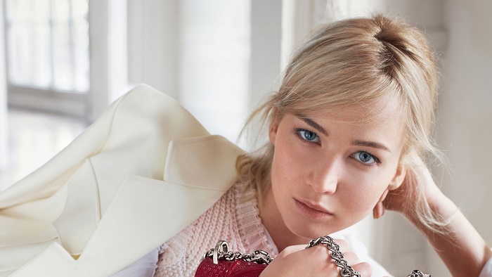 Jennifer Lawrence with Blue Eyes and Blonde Hair
