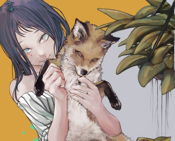 Girl holding a fox