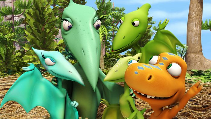 Dinosaur Train characters in a nest