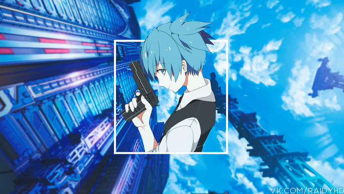 Nagisa Shiota from Assassination Classroom holding a gun