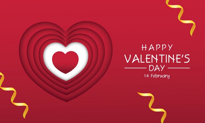 Happy Valentine's Day 14 February Heart Design