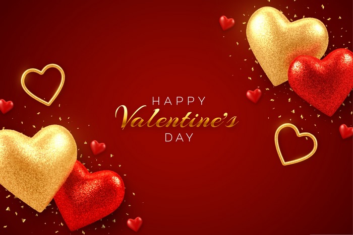 Happy Valentine's Day hearts