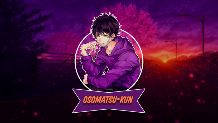 Osomatsu-kun anime character in purple hoodie