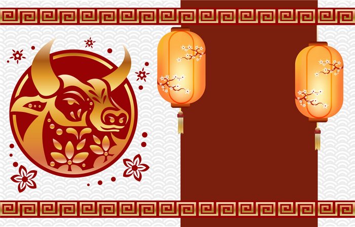 Chinese New Year Ox Lanterns