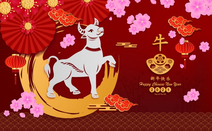 Happy Chinese New Year 2021 Year of the Ox 4K