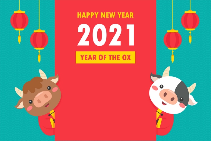 Happy New Year 2021 Year of the Ox Chinese New Year 4K