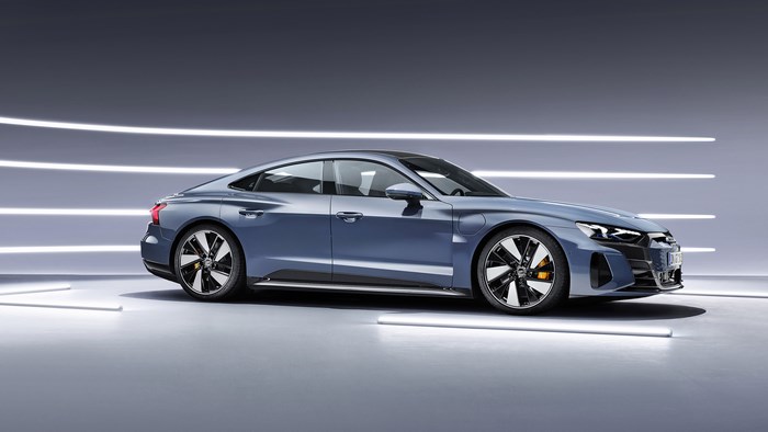 Blue Audi E-Tron GT 4K electric luxury car