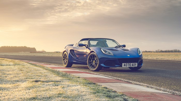 Blue Lotus Elise Sport 240 on a race track