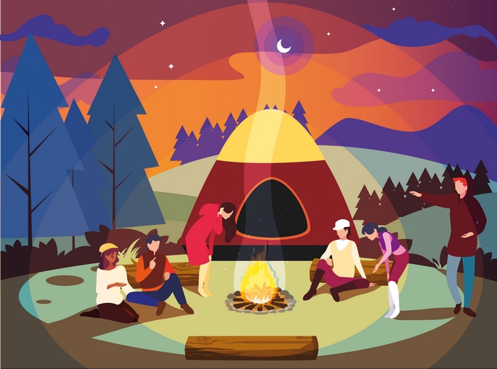 Artistic Camping Scene 4K