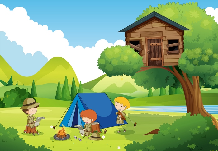 Artistic Camping Scene in Nature 4K