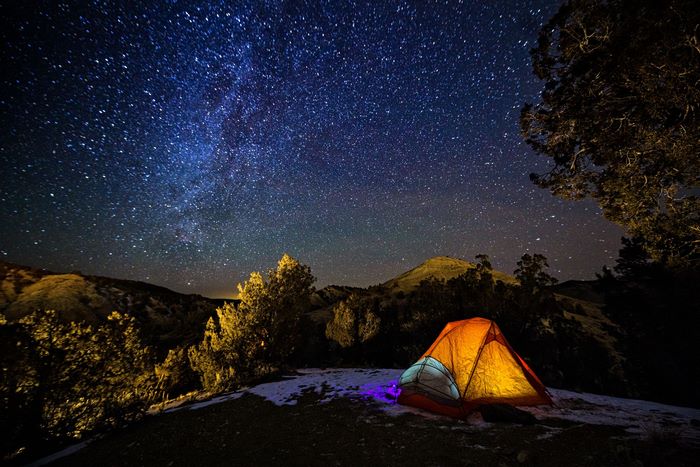 Tent under the Milky Way