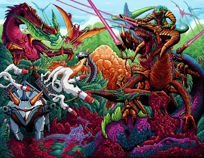 Dinowars: Robotic Triceratops Battles Kaiju Dinosaurs