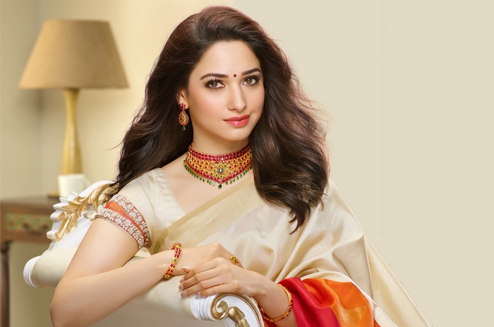 Tamannaah Bhatia wearing traditional Indian jewelry