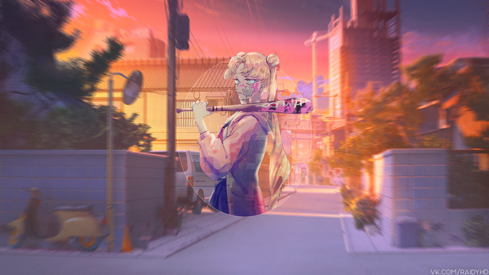Sailor Moon Usagi Tsukino with baseball bat 4K