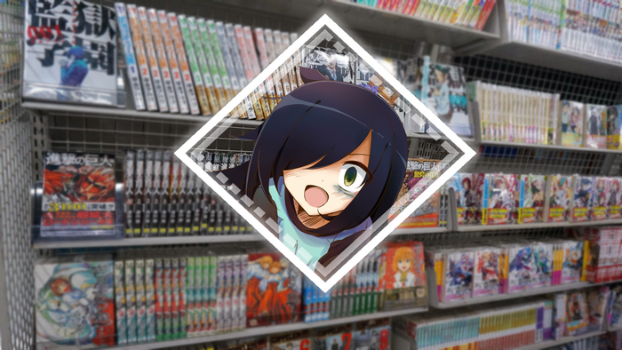 Tomoko Kuroki from Watamote in a manga store