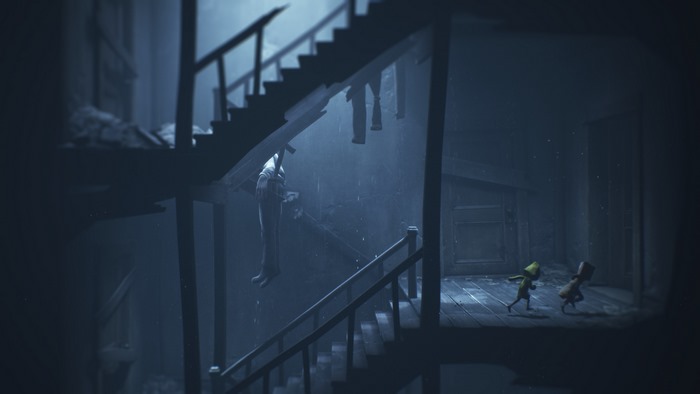 Little Nightmares II 4K: Six and Mono on stairs