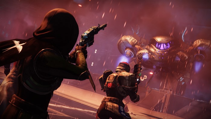 Guardians fighting a mech in Destiny 2: Beyond Light 4K