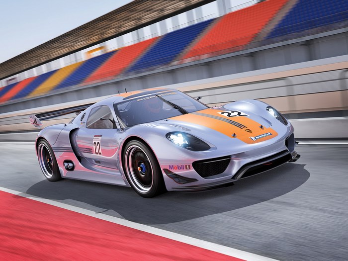 Porsche 918 RSR Concept race car on track