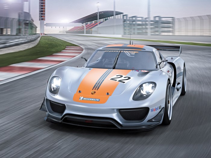 Porsche 918 RSR Concept race car on track