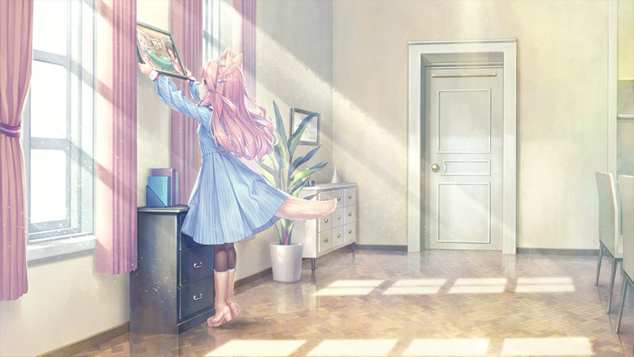Fraise from Nekopara holding a picture frame