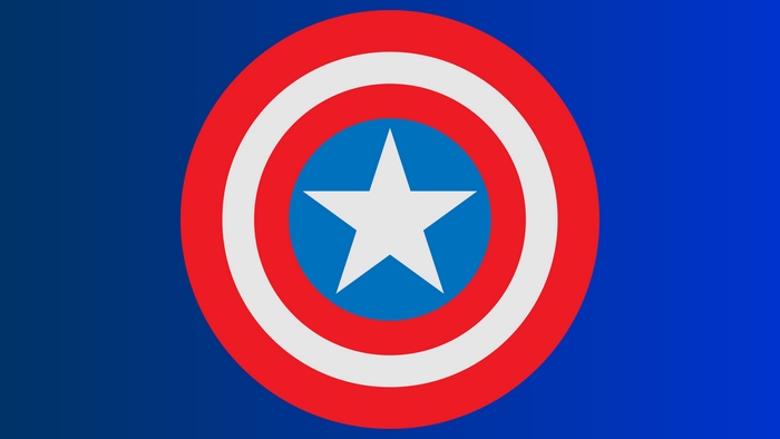 Captain America's Shield on a blue background