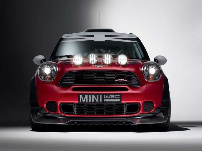 Red Mini WRC Rally Car with Auxiliary Lights