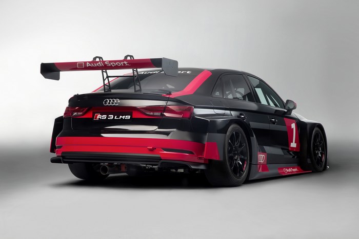 Audi RS3 LMS race car with large rear wing