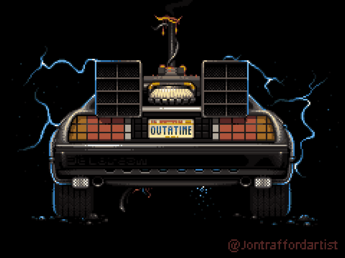 Back to the Future DeLorean Pixel Art