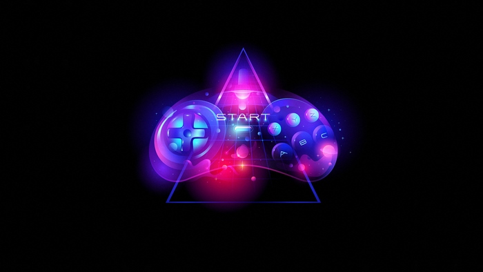 Neon Game Controller with START Button