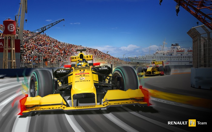 Renault R30 Formula 1 Race Cars on Track