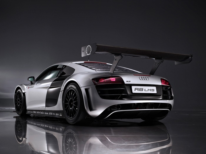 Silver Audi R8 LMS Race Car