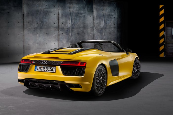 Yellow 2017 Audi R8 Spyder V10 Roadster