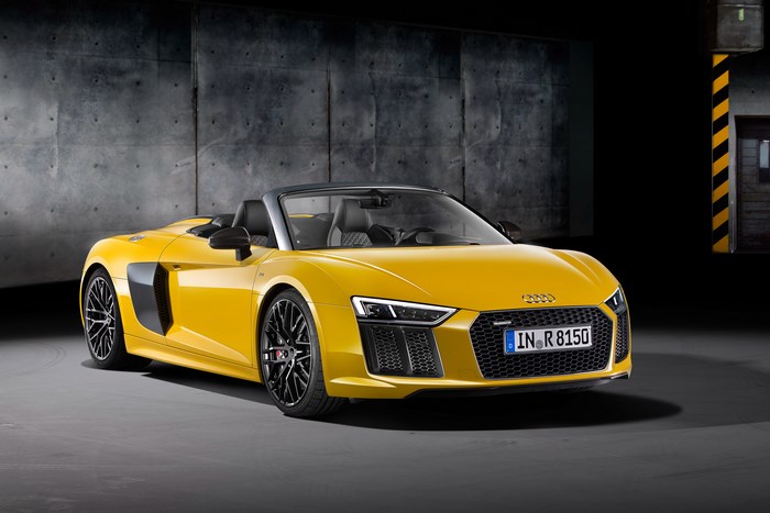 Yellow 2017 Audi R8 Spyder V10 Roadster