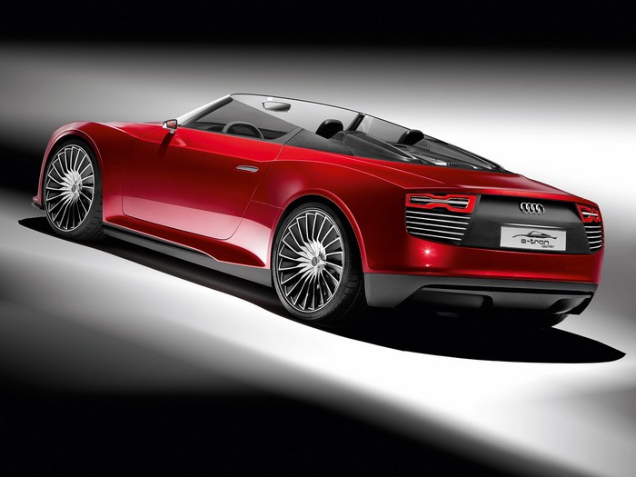 Red Audi E-Tron Spyder Concept Roadster