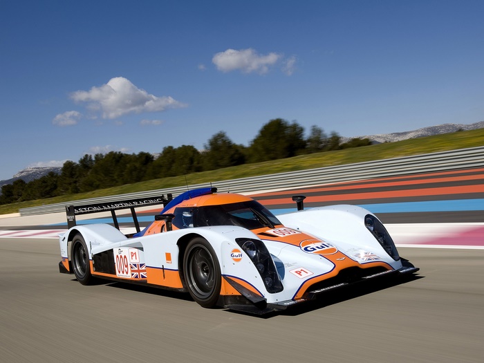 Aston Martin LMP1 race car on a track