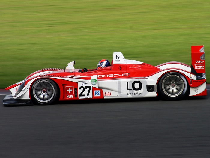 Porsche RS Spyder race car with number 27 on track
