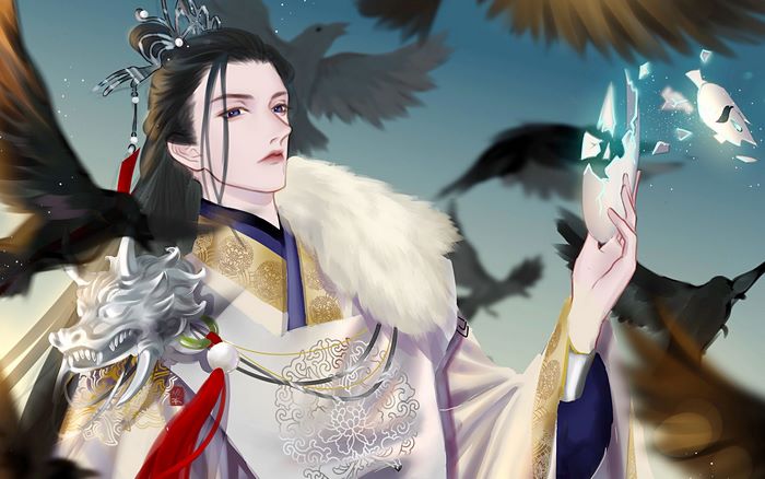 Xie Lian from Tian Guan Ci Fu holding a broken egg