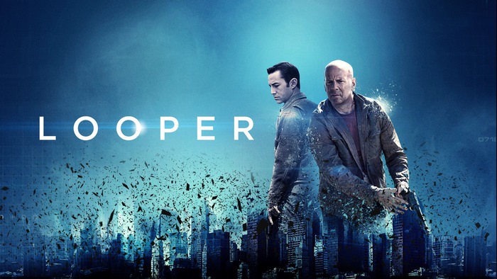 Looper movie poster with Joseph Gordon-Levitt and Bruce Willis