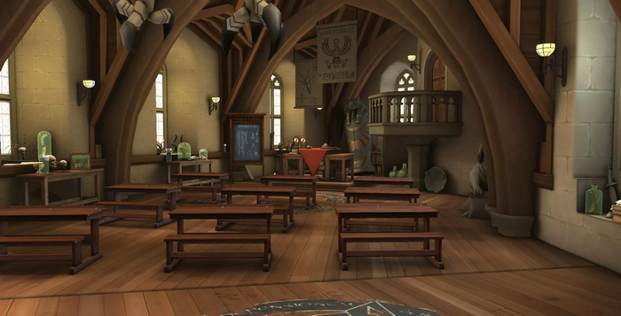 Defence Against the Dark Arts classroom in Hogwarts Castle
