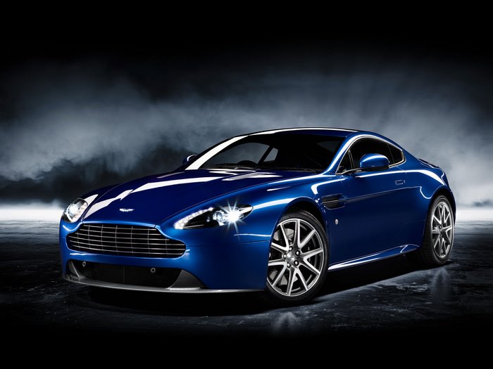 Blue 2011 Aston Martin V8 Vantage S Coupe