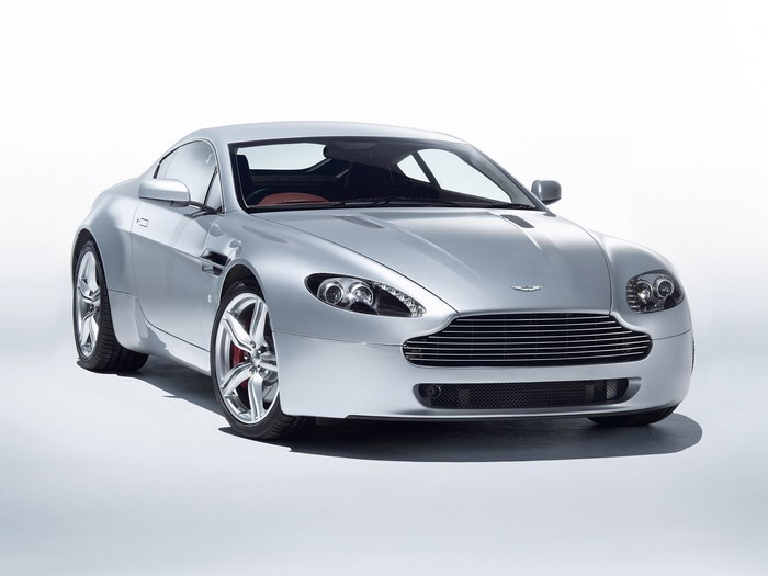 Silver Aston Martin V8 Vantage Coupe
