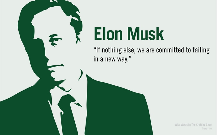 Elon Musk quote about failing