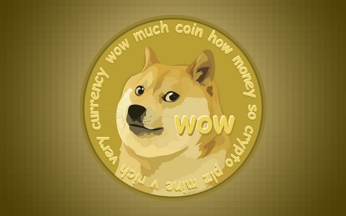 Dogecoin Cryptocurrency Coin with Shiba Inu