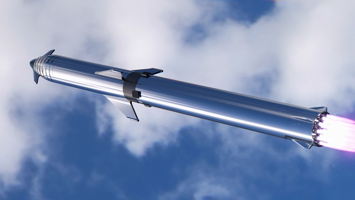 SpaceX Starship in flight