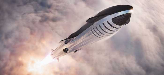 SpaceX Starship Launch in Flight