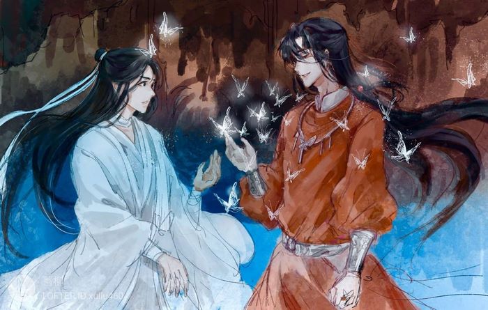 Xie Lian and Hua Cheng with butterflies