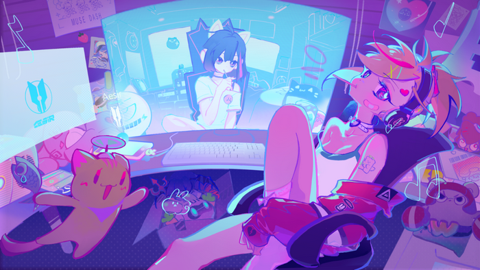 Rin and Ola from Muse Dash